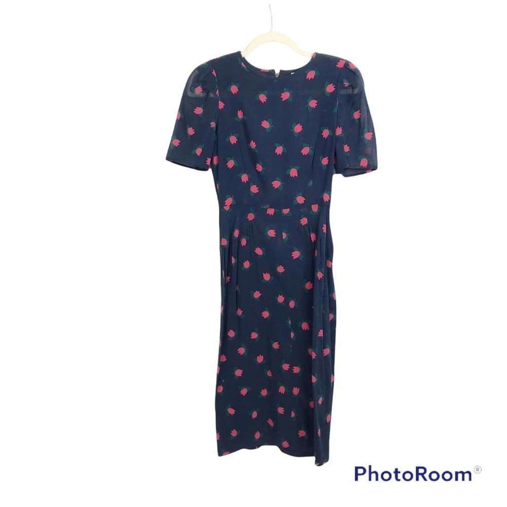 Chloe all over floral print shirt sleeve midi dress
